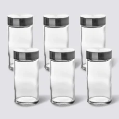 5five 6 bocaux à épices 80ml couvercle inox