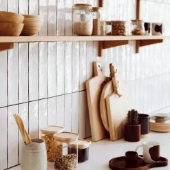 5five 4 bocaux verre empilables couvercle bois