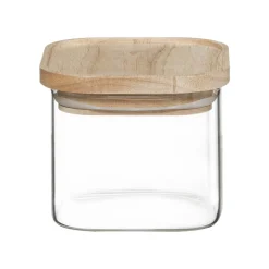5five 4 bocaux verre empilables couvercle bois