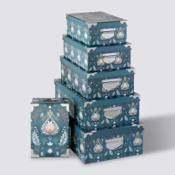 5five 6 boites de rangement, Bleu prétole