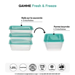 5five 3 boîtes de conservation, 1,25L