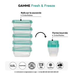 5five 5 boîtes de conservation, 0,5L