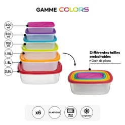 5five 6 boîtes de conservation plastique