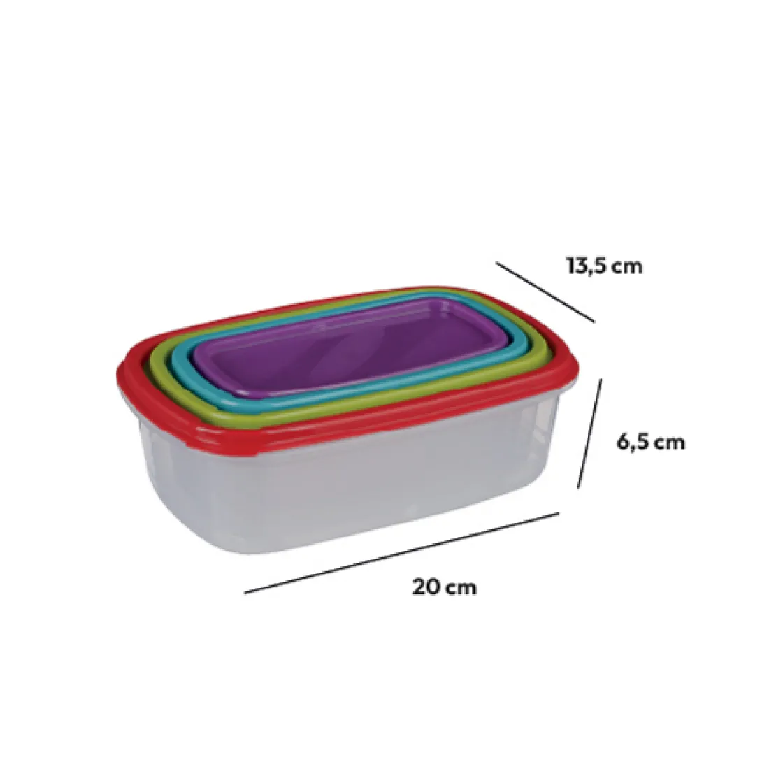 5five 4 boîtes de conservation plastique