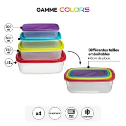 5five 4 boîtes de conservation plastique
