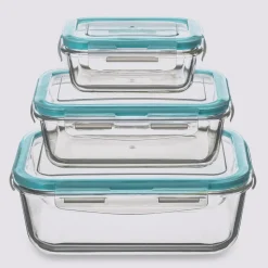 5five 3 grandes boîtes rect de conservation verre