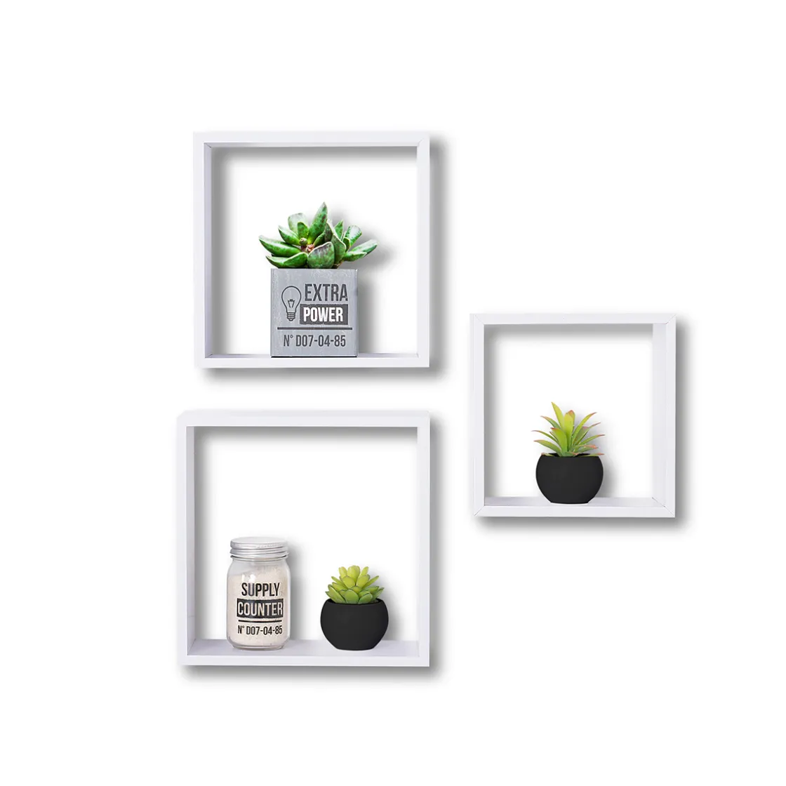 5five 3 grandes étagères murales cube, Blanc