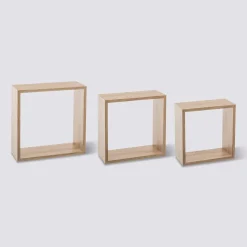 5five 3 grandes étagères murales cube, Effet chêne