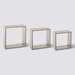 5five 3 grandes étagères murales cube, Effet chêne gris