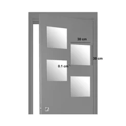 5five 4 miroirs adhésifs carrés, 30x30 cm