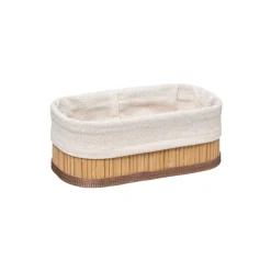5five 3 paniers bambou, tissu blanc