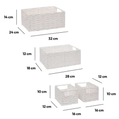 5five 4 paniers de rangement, Blanc