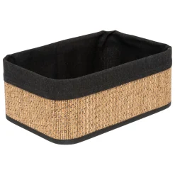 5five 3 paniers en tissu, Bambou et noir