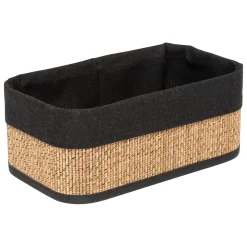 5five 3 paniers en tissu, Bambou et noir
