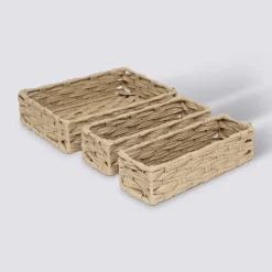 5five 3 paniers tressées, Beige