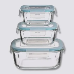 5five 3 petites boîtes carrées de conservation verre