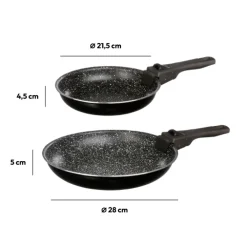 5five 2 poêles Aluminium poignée amovible, 20/26 cm