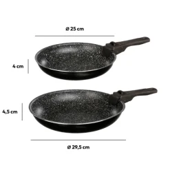 5five 2 poêles Aluminium poignée amovible, 24/28 cm
