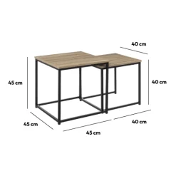 5five 2 tables gigognes, Effet chêne naturel