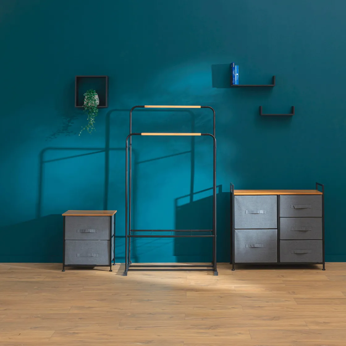 5five 3 étagères murales, Noir