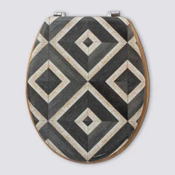 5five Abattant WC, Noir et beige