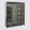 5five Armoire penderie 3 boîtes, tissu gris anthracite