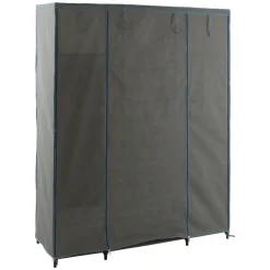 5five Armoire penderie 3 boîtes, tissu gris anthracite