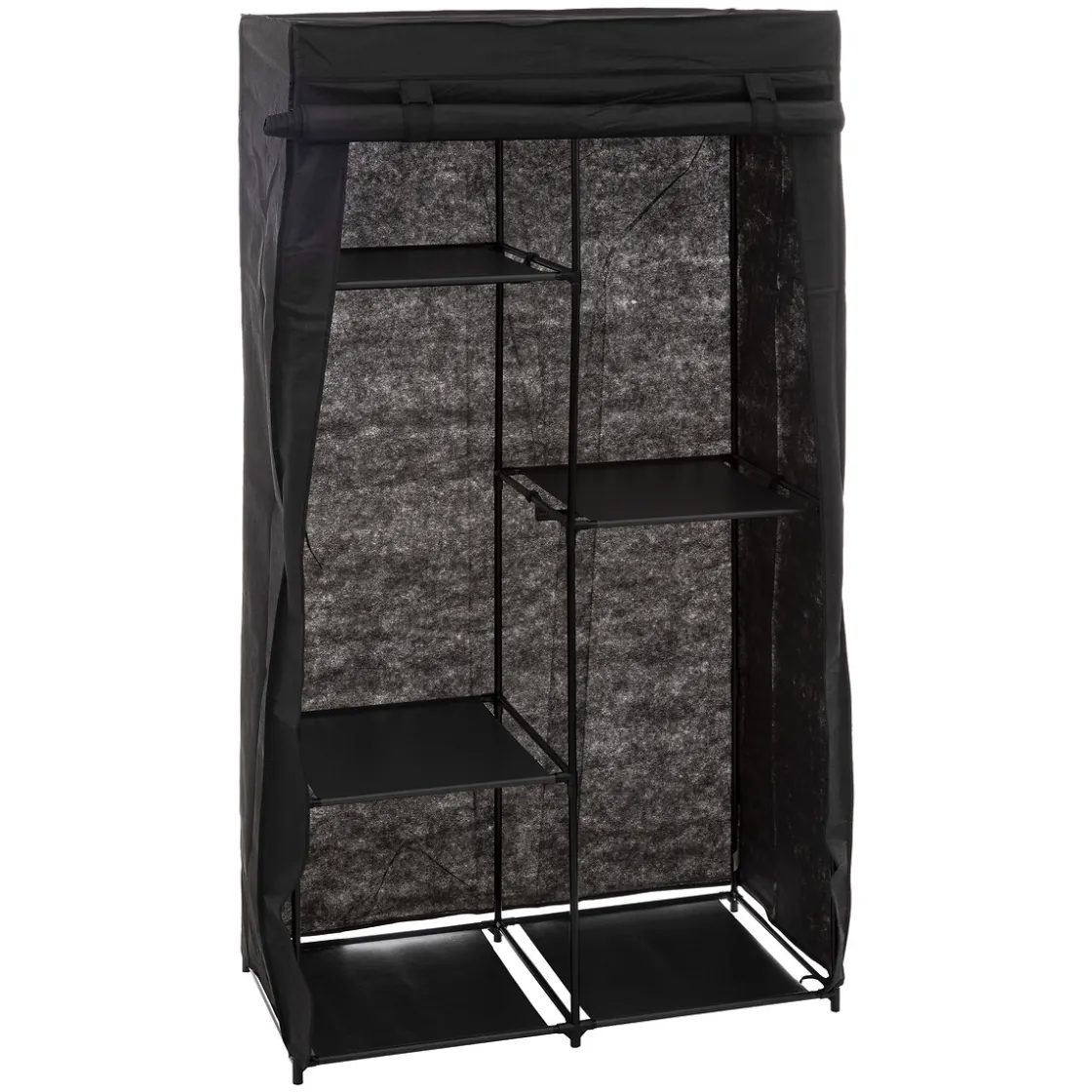 5five Armoire penderie modulable, tissu noir