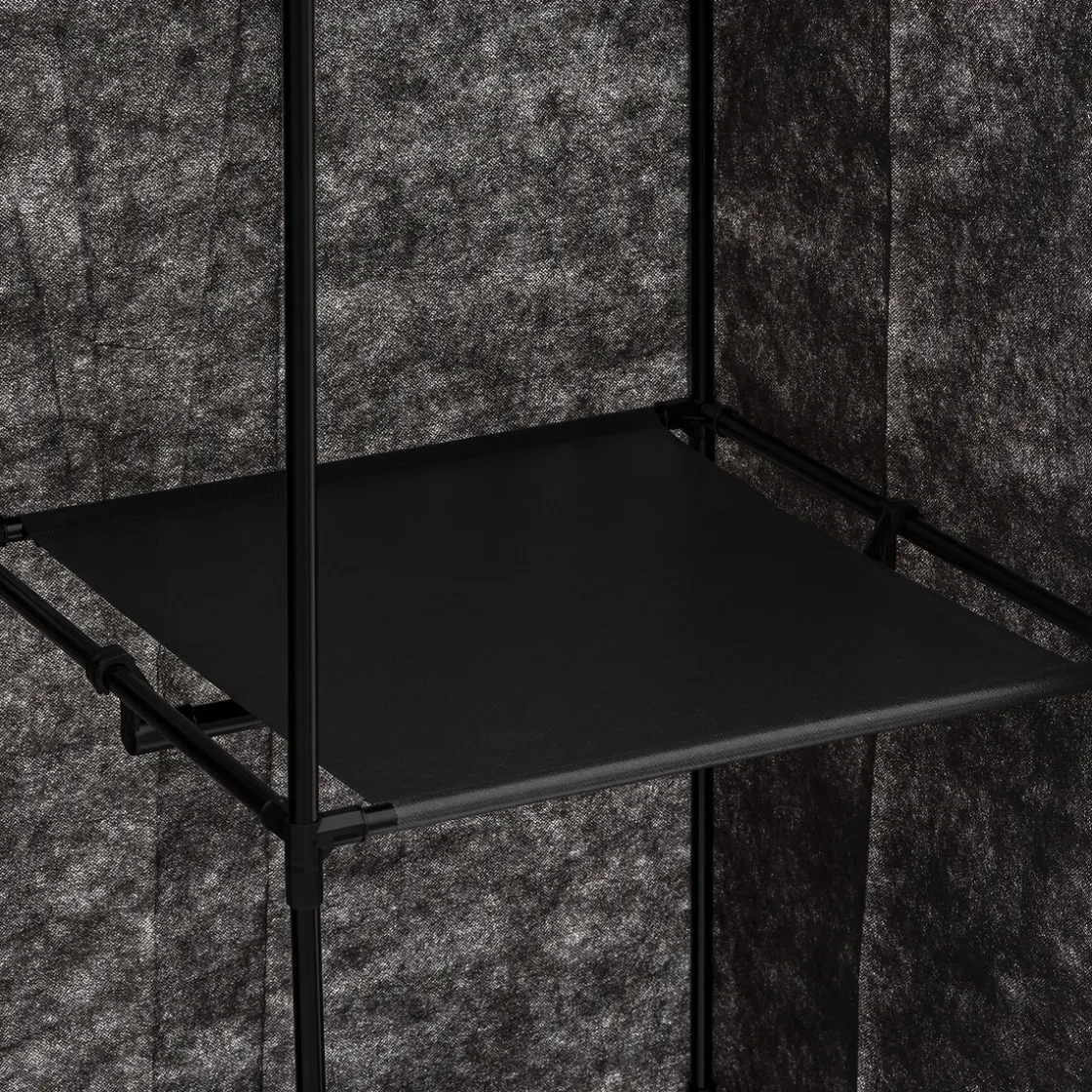 5five Armoire penderie modulable, tissu noir