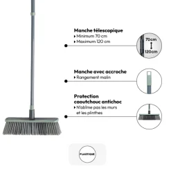 5five Balai antichoc téléscopique, H. 130 cm