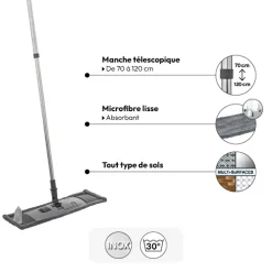 5five Balai télescopique microfibre lisse