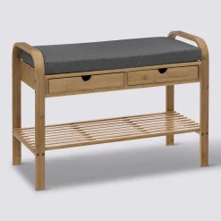 5five Banc range-chaussures avec tiroirs, Bambou