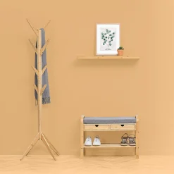 5five Banc range-chaussures avec tiroirs, Bambou