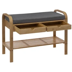 5five Banc range-chaussures avec tiroirs, Bambou