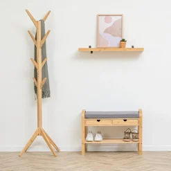 5five Banc range-chaussures avec tiroirs, Bambou