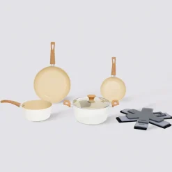 5five Batterie de cuisine en aluminium forgé, 4 pièces + 6 protections