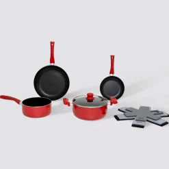 5five Batterie de cuisine en aluminium, 4 pièces + 6 protections