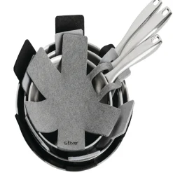 5five Batterie de cuisine en aluminium pressé, 3 pièces + 6 protections