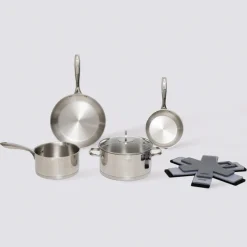 5five Batterie de cuisine en inox, 4 pièces + 6 protections