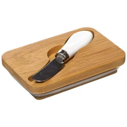 5five Beurrier céramique avec couteau, Blanc