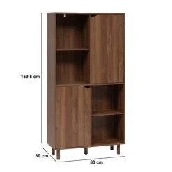 5five Bibliothèque 2 portes, Marron