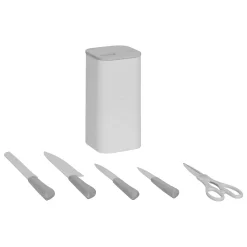 5five Bloc 4 couteaux et ciseaux, Manche bambou