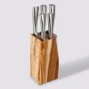 5five Bloc 5 couteaux, support acacia
