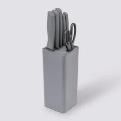 5five Bloc de 5 couteaux et ciseau, Gris