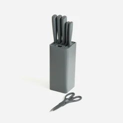 5five Bloc de 5 couteaux et ciseau, Gris