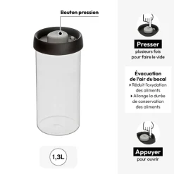 5five Bocal hermétique en verre, 1,3L