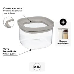 5five Bocal verre avec couvercle hermétique 0,4L