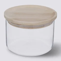 5five Bocal verre avec couvercle hermétique hévéa, 0,3L