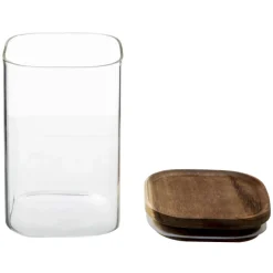 5five Bocal verre couvercle acacia 1L