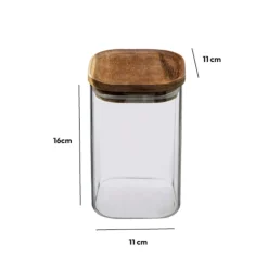 5five Bocal verre couvercle acacia 1L